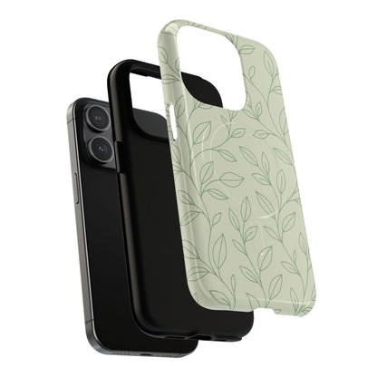 Sage Botanical Leaves Floral iPhone Case | MagSafe