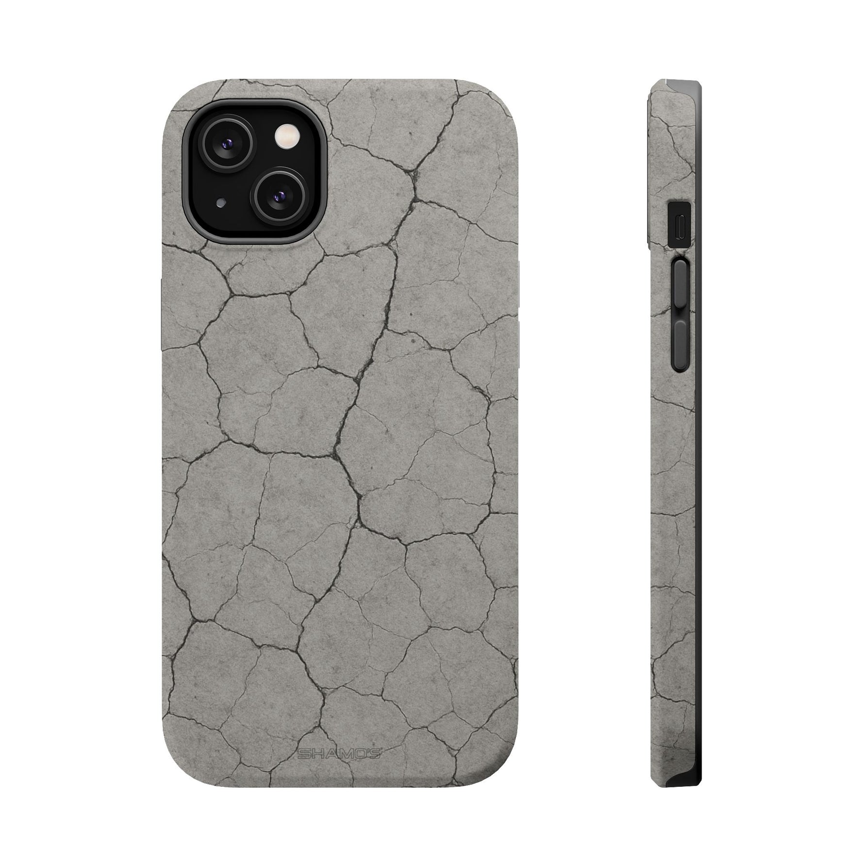 Cracked Concrete Texture iPhone Case with MagSafe compatibility