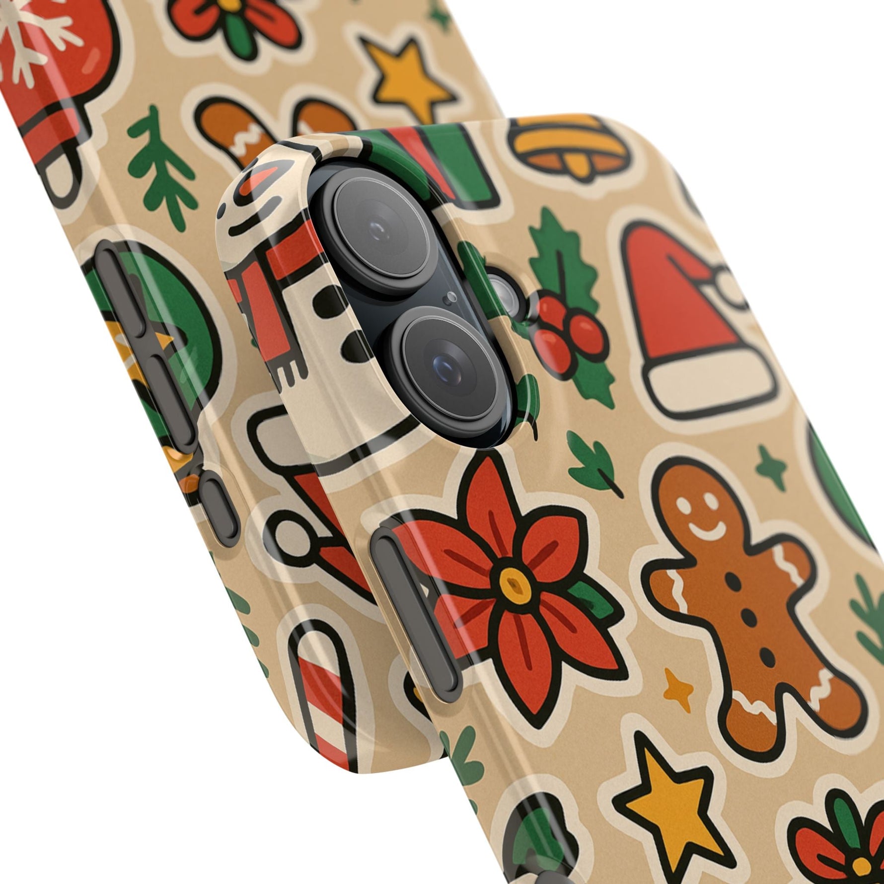 Holiday Pattern Slim iPhone Case — Gingerbread, Santa Hat & Gifts Holiday Design  Shamo's