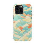 Ocean Wave Tough Phone Case — Pastel Retro Surf Pattern  Shamo's iPhone 15 Pro Max