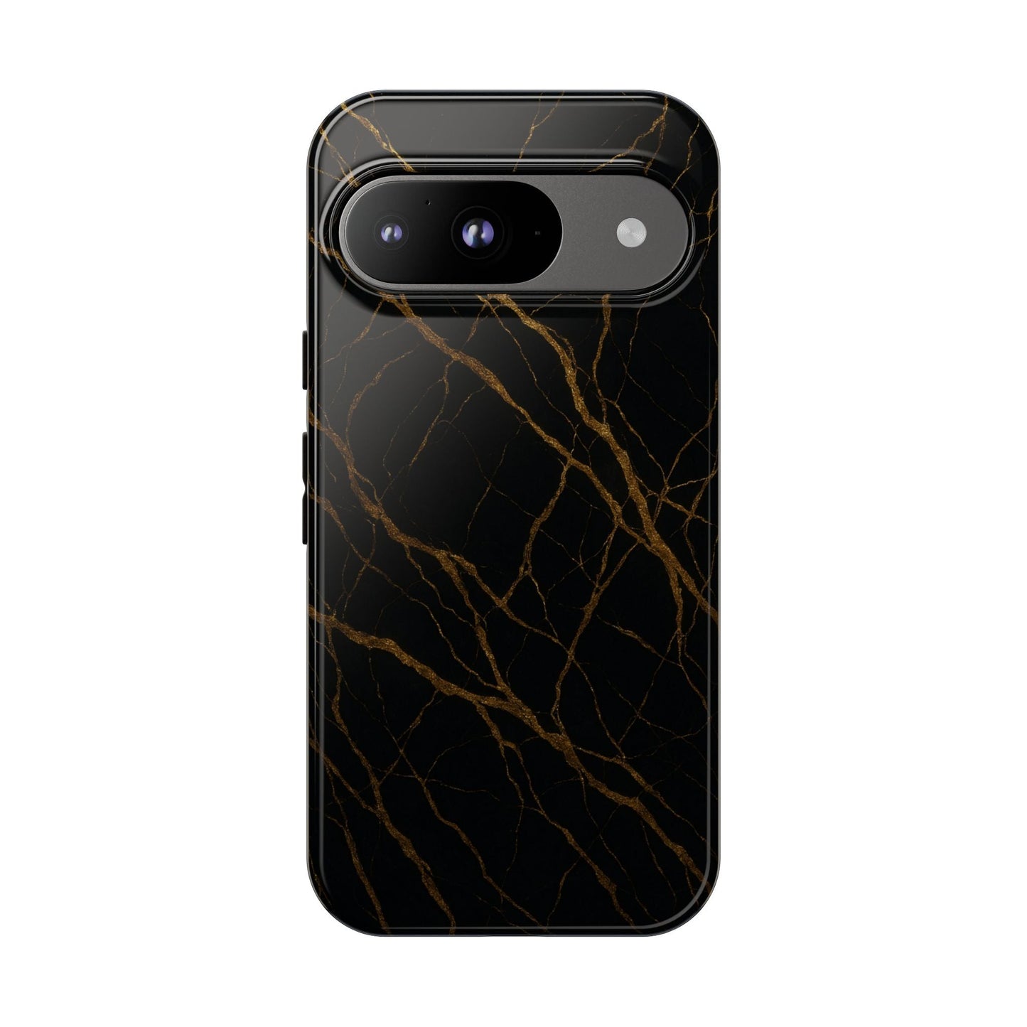 Black Marble Tough iPhone Case