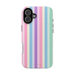 Pastel Stripe MagSafe Compatible Magnetic Impact-Resistant Phone Case - iPhone 16 Plus / Glossy - Shamo's