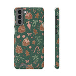 Holiday Gingerbread Phone Case with Card Holder — Festive Green Candy Cane Design  Shamo's Samsung Galaxy S21 Plus / Glossy / With gift packa