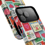 Vintage Romantic Love Stamp iPhone Case | Tough Protection + MagSafe