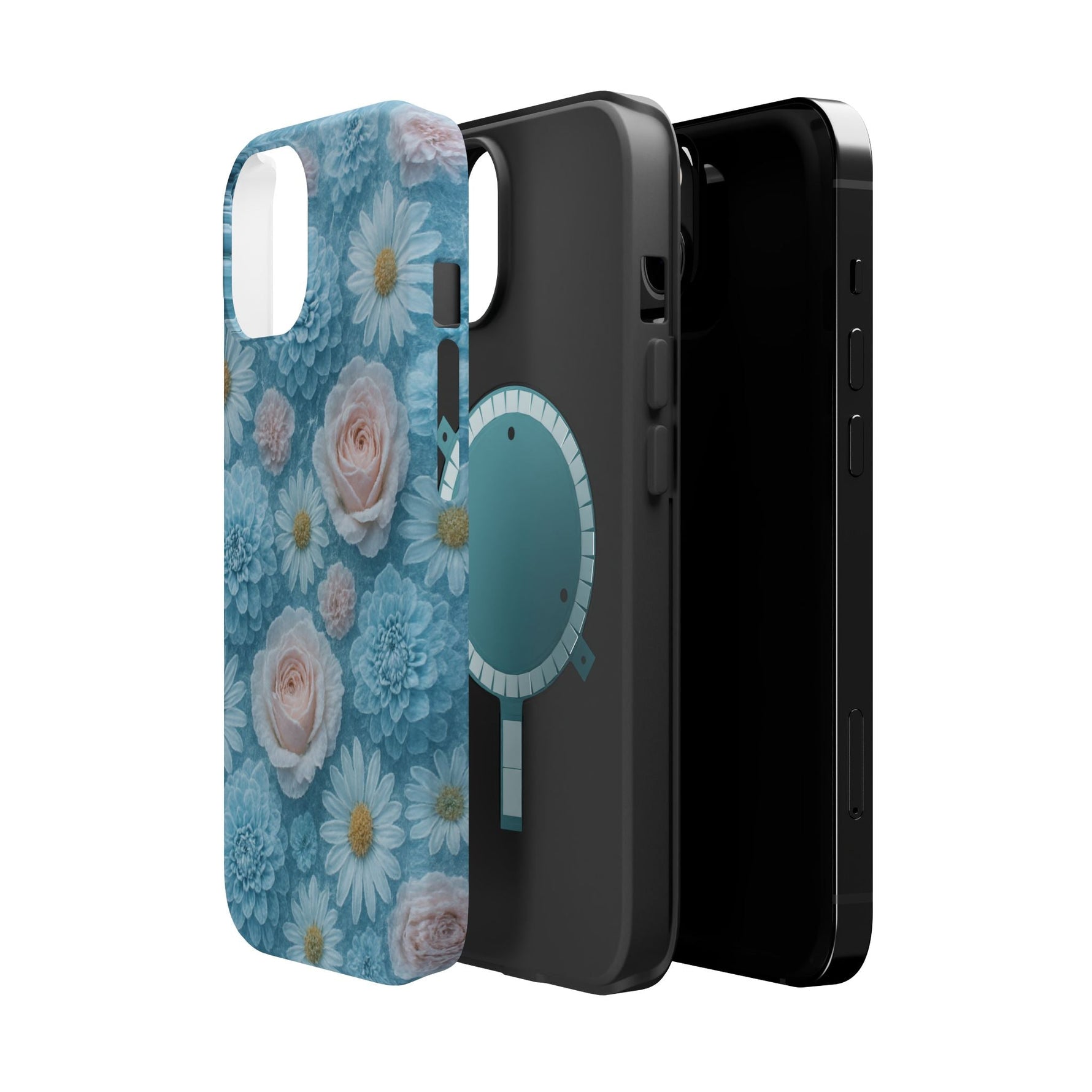 Frozen Floral Rose & Daisy Impact iPhone Case | MagSafe compatible  Shamo's