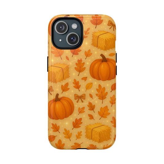 Autumn Harvest iPhone Case — Pumpkin & Haystack Fall with MagSafe - Shamo's