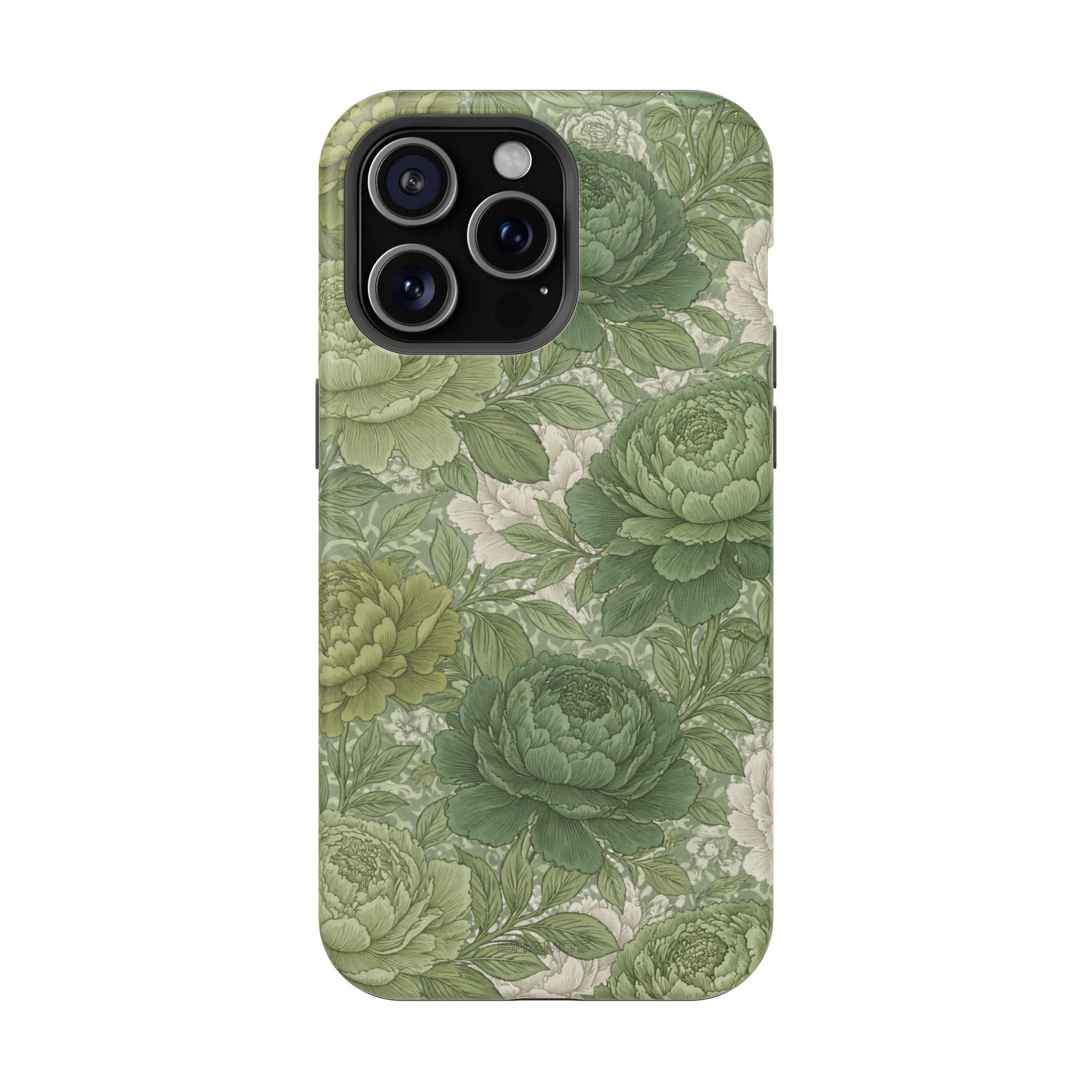 Green Succulent Floral Magnetic Impact-Resistant iPhone Case, MagSafe Compatible - iPhone 15 Pro Max / Matte - Shamo's