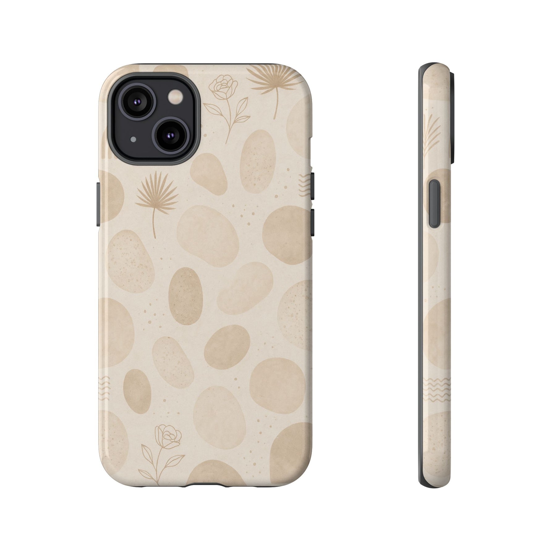Neutral Pebble Pattern Tough iPhone Case - Shamo's