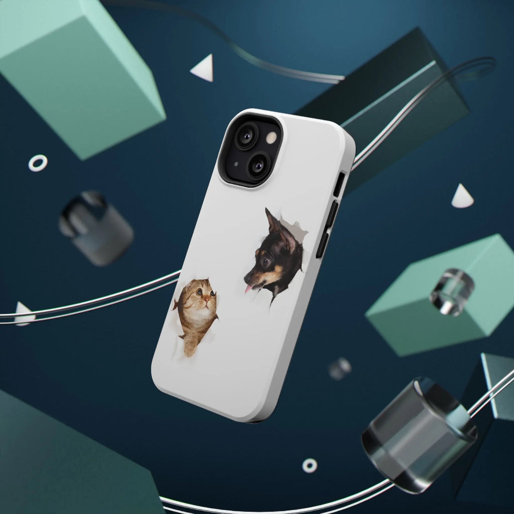 Impact-Resistant Cases with a cat and a dog - Shamo's