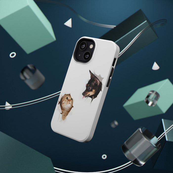 Impact-Resistant Cases with a cat and a dog
