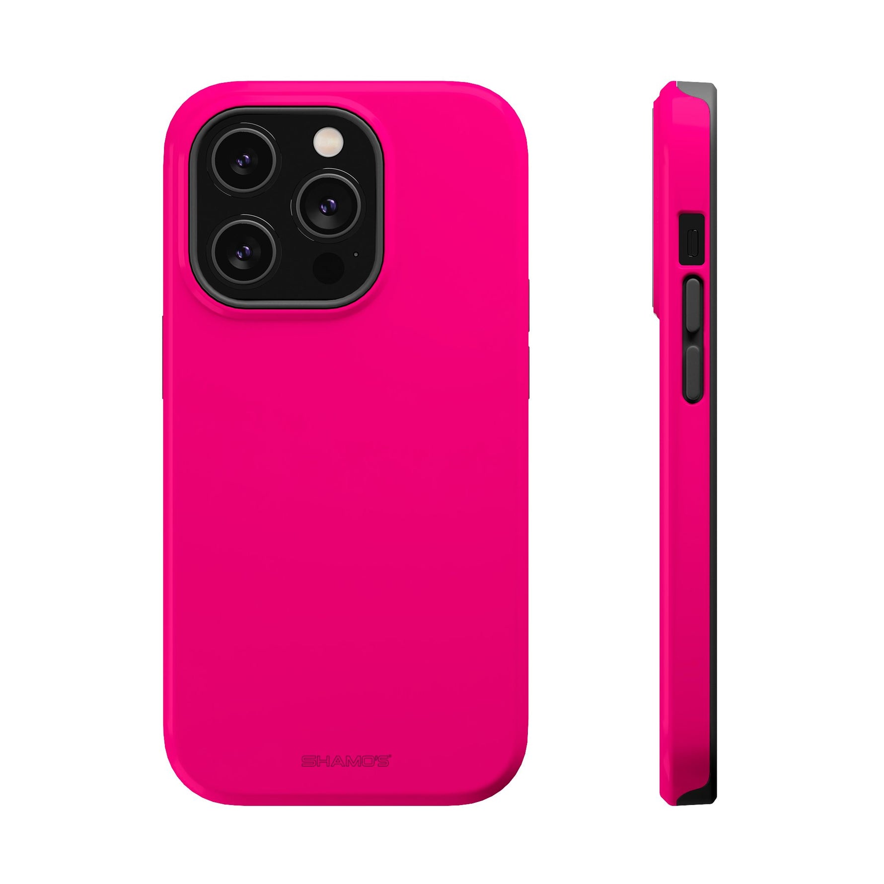 Neon Pink MagSafe Compatible Impact-Resistant Phone Case Hot Pink
