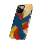 Abstract Brushstroke Tough Phone Case — Colorful Red, Blue & Yellow Protective Cover  Shamo's