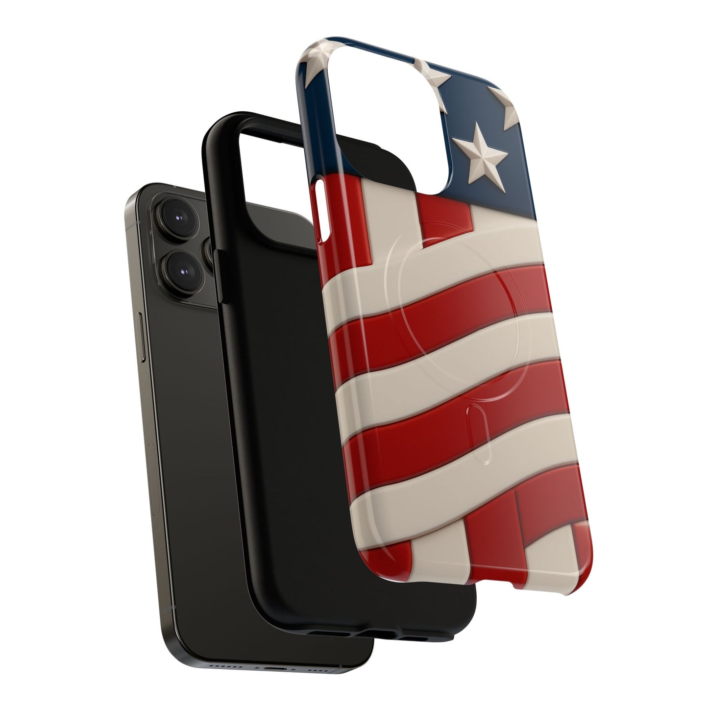 Patriotic iPhone Cases - MagSafe Tough American Flag Design
