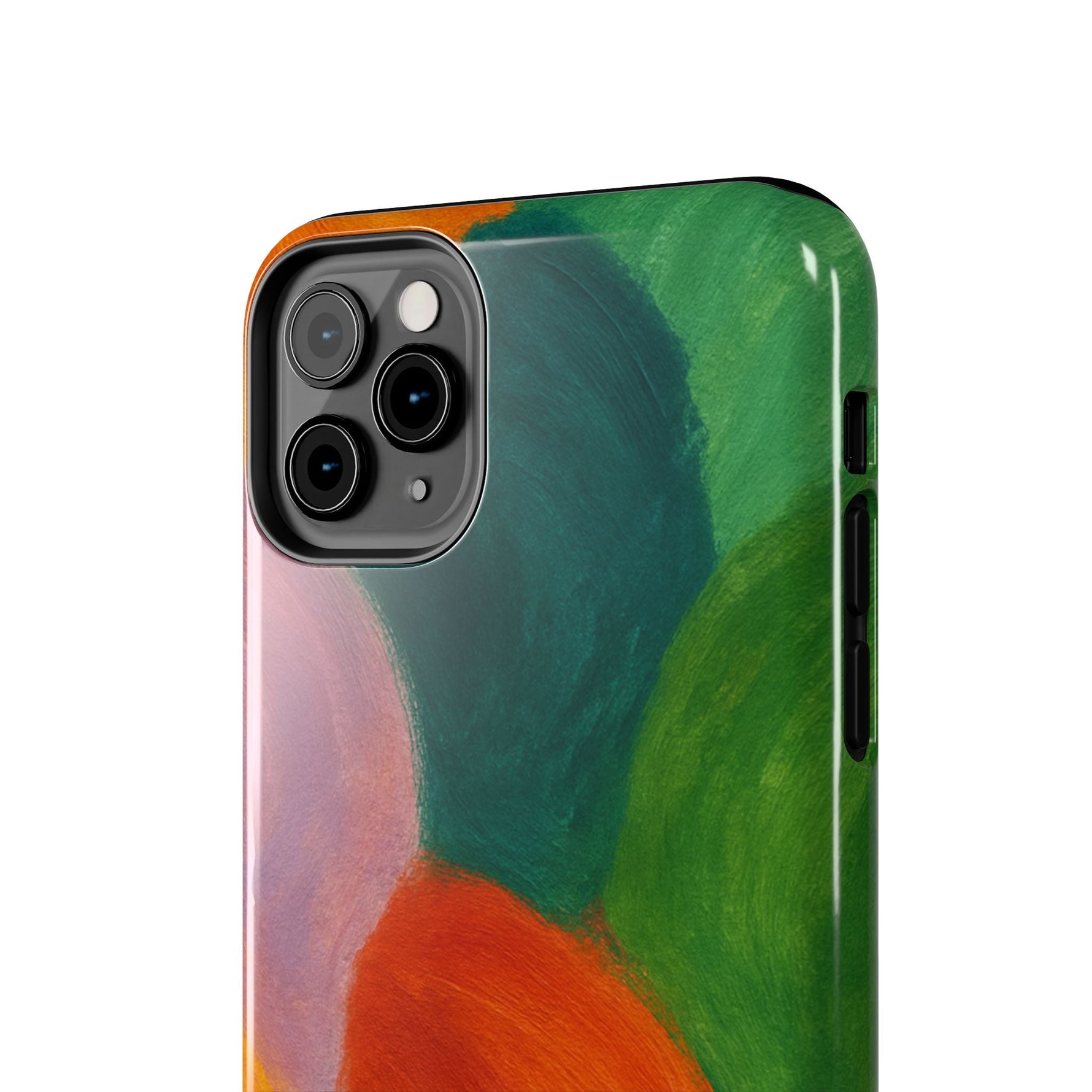 Abstract Color Wave Tough Phone Case — Bold Orange & Green Protective Phone Cover  Shamo's
