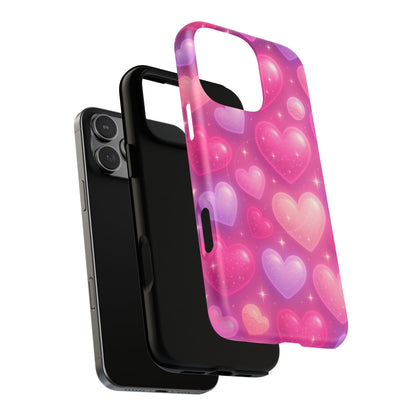Glitter Hearts Cases for iPhones with MagSafe