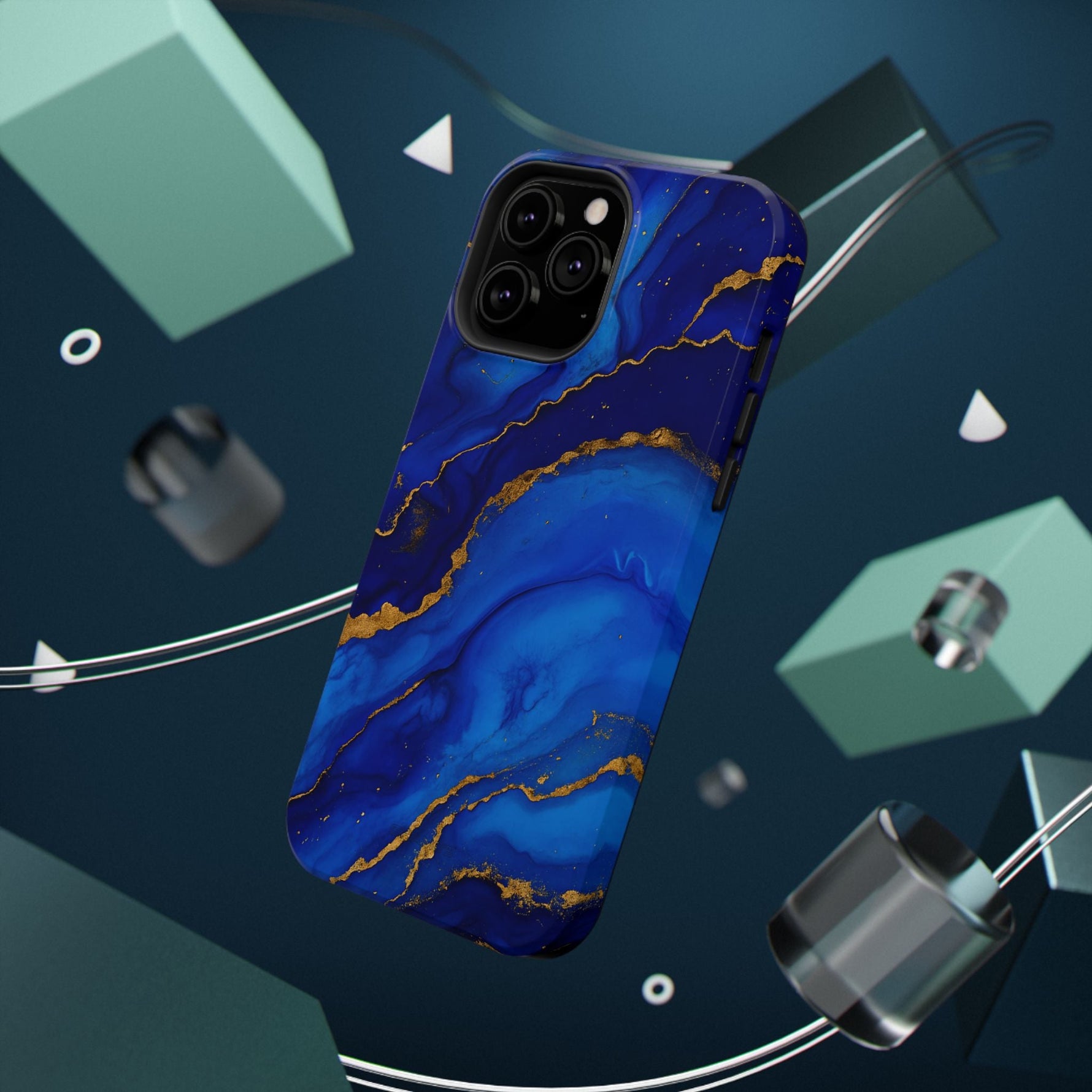 Blue Gold Marble Phone Case  Shamo's