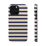 Navy & Cream Ribbed Holiday Sweater Design iPhone Case with MagSafe compatibility  Shamo's iPhone 14 Pro Max / Glossy
