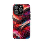 Abstract Red Wave Magnetic Impact-Resistant Phone Case | MagSafe