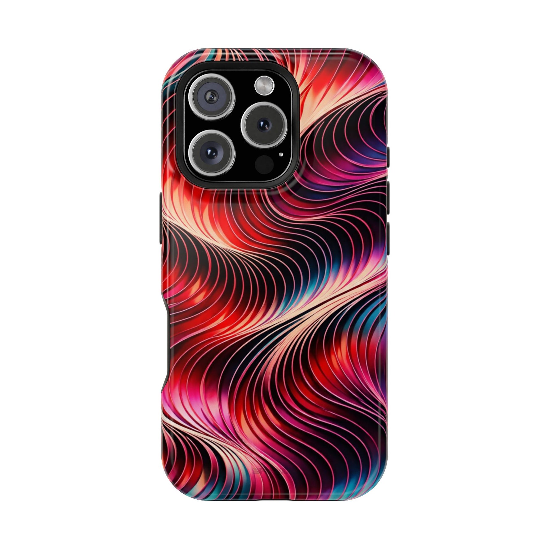 Abstract Red Wave Magnetic Impact-Resistant Phone Case | MagSafe