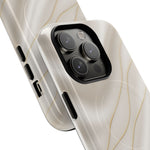 White Silk Gold Luxury iPhone Case with MagSafe  Shamo's