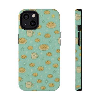 Cookie & Coffee Pattern Tough iPhone Case — Impact-Resistant