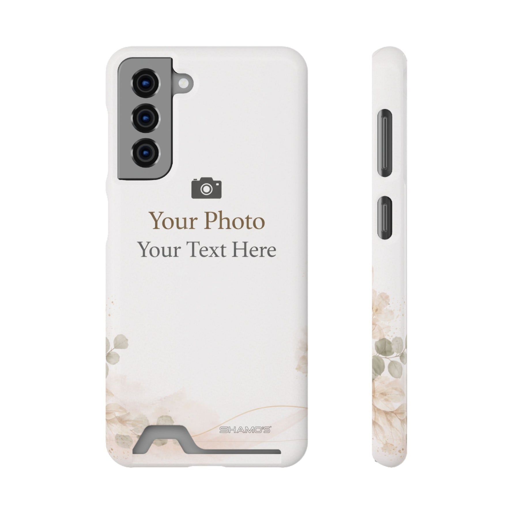 Personalizable Card-Holder Custom Phone Case | Add Your Own Photo and Text - Samsung Galaxy S21 / Glossy / With gift packaging - Shamo's