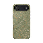 Golden Meadow – Sage Green Wildflower MagSafe Phone Case, glossy iPhone 17 Air, rear view