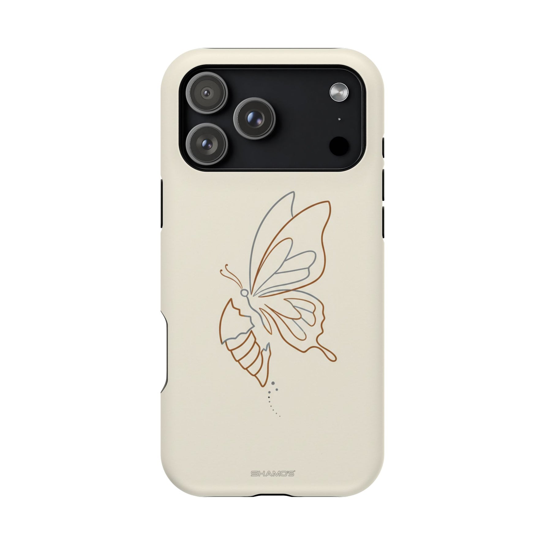 Butterfly Transformation from Caterpillar Minimalist Magnetic Impact-Resistant Phone Case with Magsafe