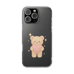 Romantic Teddy Bear Impact-Resistant iPhone Case with Heart Design - Shamo's