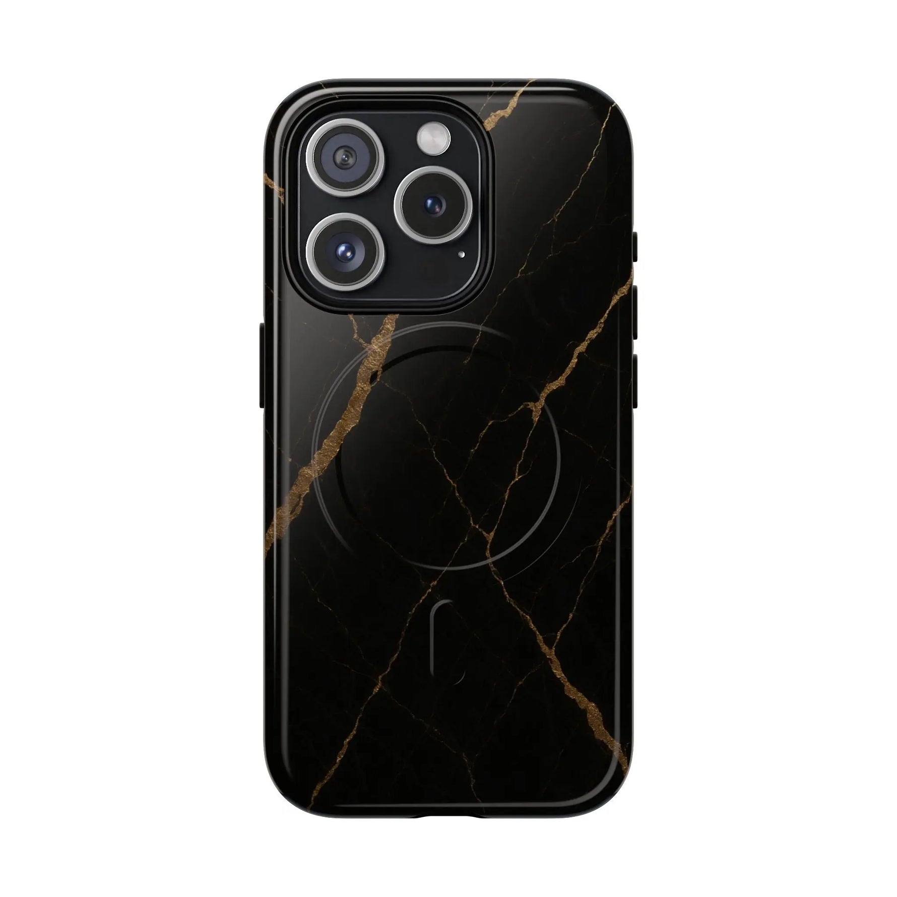 Black & Gold Marble iPhone Case with MagSafe - Shamo's