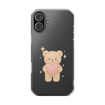 Romantic Teddy Bear Impact-Resistant iPhone Case with Heart Design - Shamo's