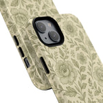 Sage Pattern Vintage Floral iPhone Case | Compatible with MagSafe - Shamo's