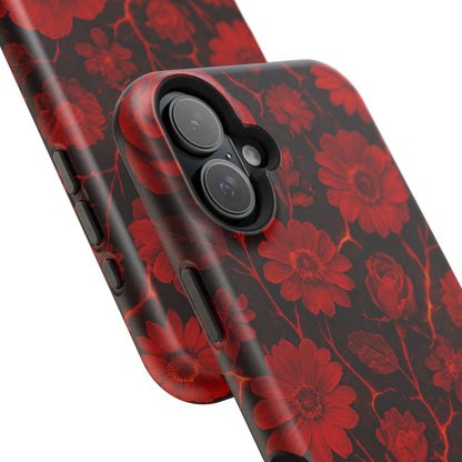 Melted Lava Dark Red Floral iPhone Case — MagSafe Compatible  Shamo's