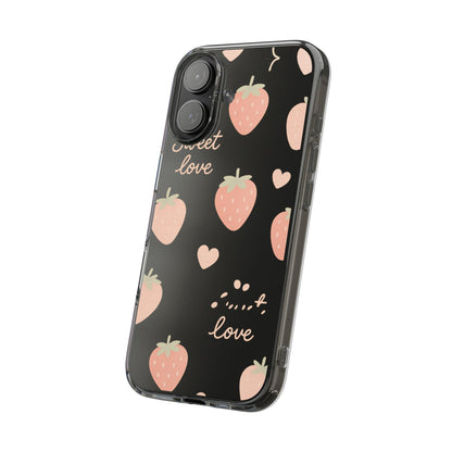 Sweet Love Strawberry Clear iPhone Case | MagSafe
