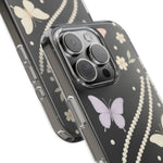 Butterfly Pearl Impact-Resistant Clear iPhone Case  Shamo's