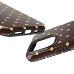 Polka Dot iPhone Case — Brown & Cream Protective Cover with MagSafe compatibility  Shamo's