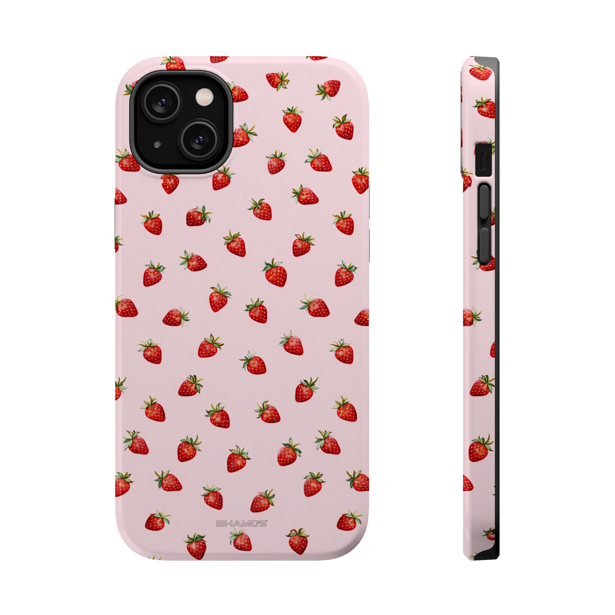 Strawberry Pattern Magnetic Impact-Resistant Phone Case with MagSafe Compatibility - iPhone 14 Plus / Glossy - Shamo's