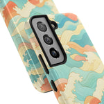Ocean Wave Tough Phone Case — Pastel Retro Surf Pattern  Shamo's