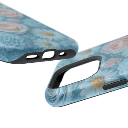 Frozen Floral Rose & Daisy Impact iPhone Case | MagSafe compatible  Shamo's