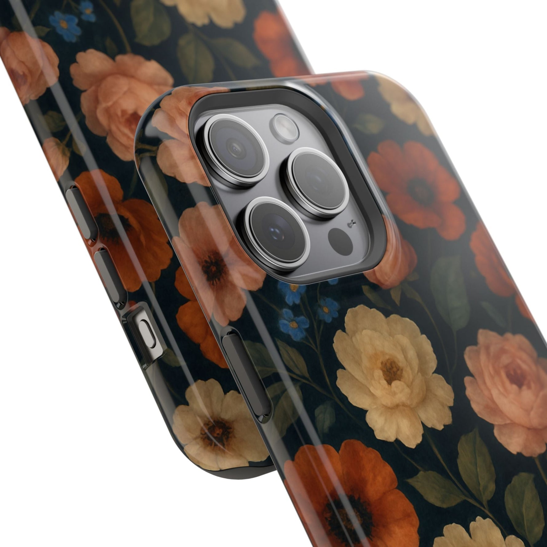 Floral Vintage Rose Magnetic Impact iPhone Case with MagSafe  Shamo's