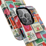 Vintage Romantic Love Stamp iPhone Case | Tough Protection + MagSafe