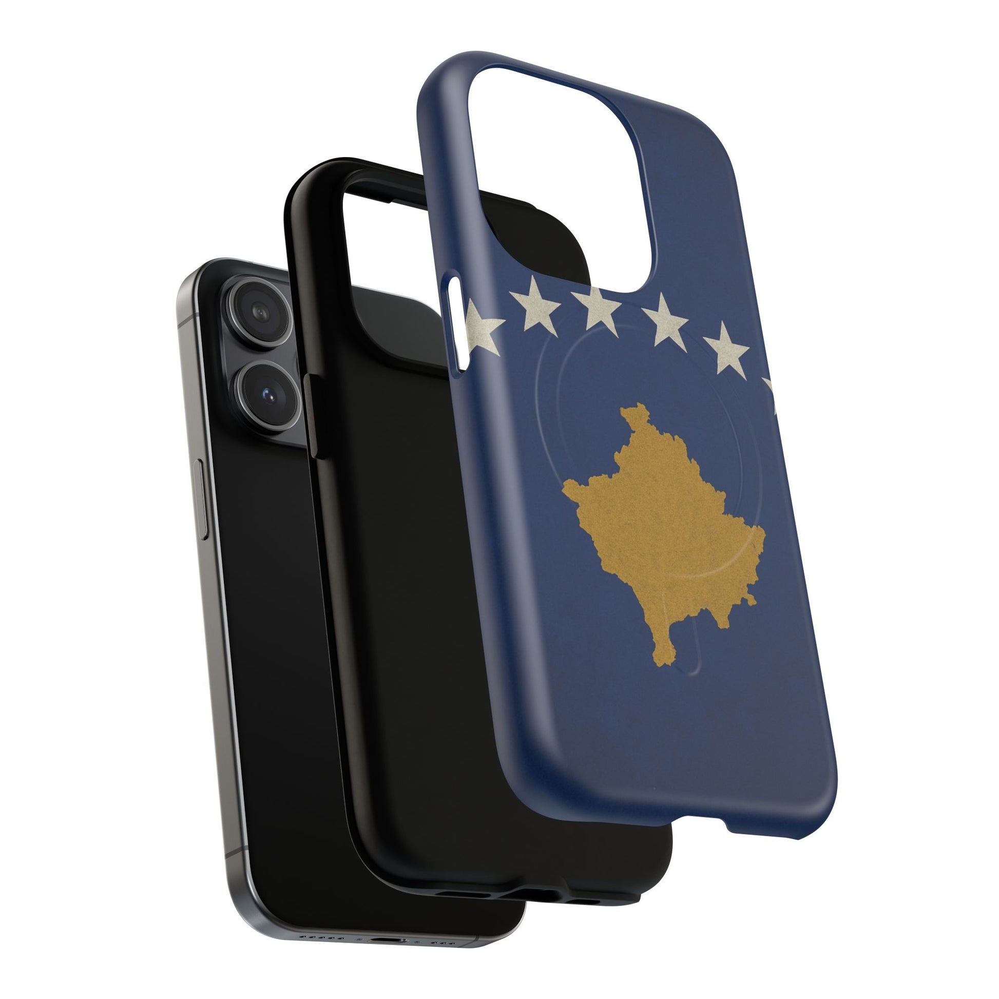 Kosovo Flag Tough iPhone Case — Navy Blue Stars & Gold Map (MagSafe compatible)  Shamo's