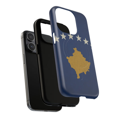 Kosovo Flag Tough iPhone Case — Navy Blue Stars & Gold Map (MagSafe compatible)  Shamo's