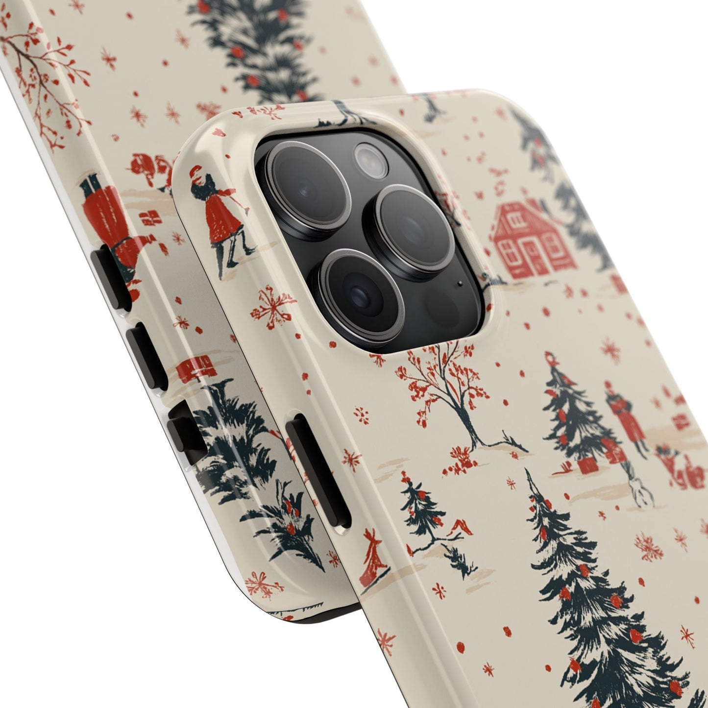 Winter Village Holiday Tough iPhone Case — Vintage Holidays & Snow Scene