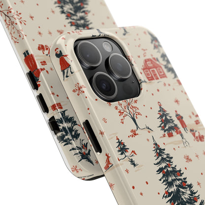 Winter Village Holiday Tough iPhone Case — Vintage Holidays & Snow Scene