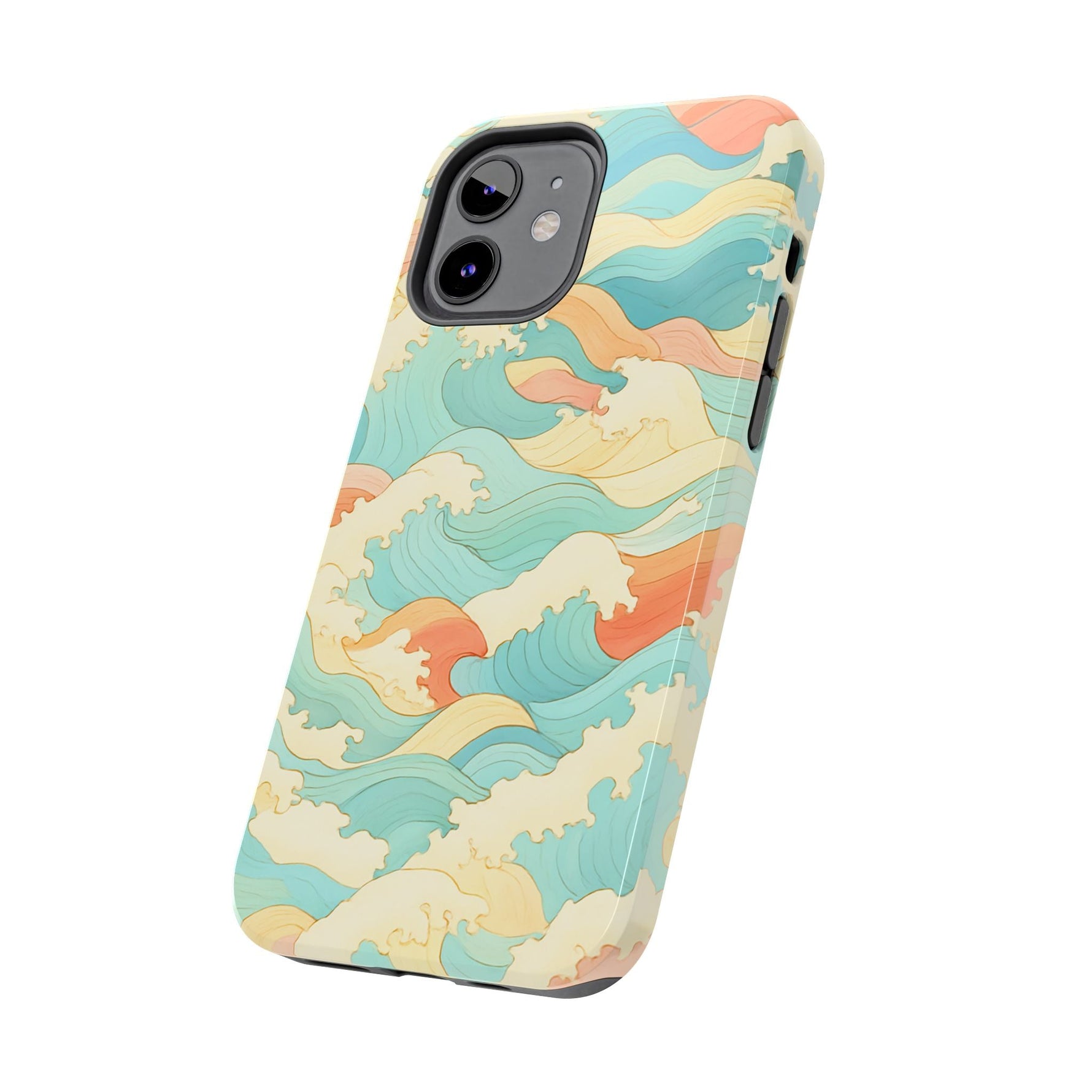Ocean Wave Tough Phone Case — Pastel Retro Surf Pattern  Shamo's