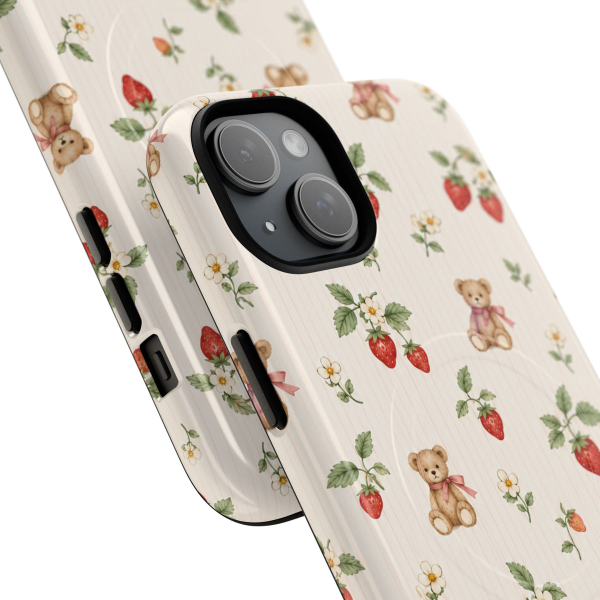 Strawberry Teddy iPhone Case with MagSafe