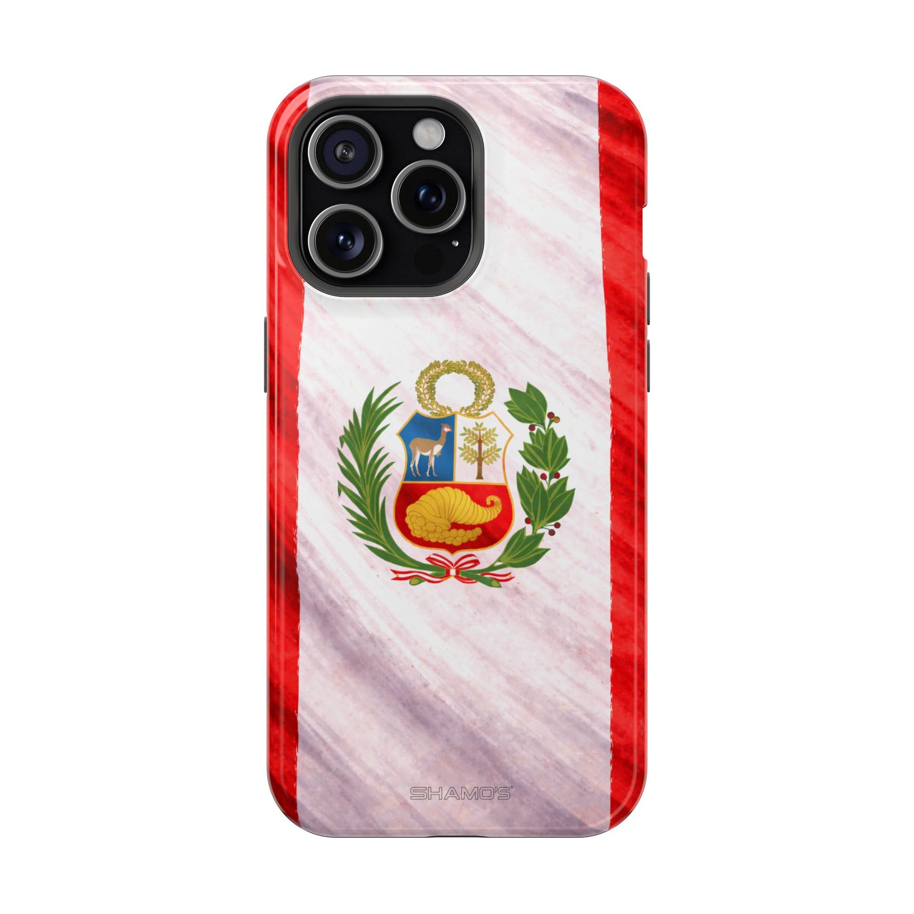 Peru Flag Magnetic Impact-Resistant Phone Case, Protective Patriotic Design, MagSafe Compatible - iPhone 15 Pro Max / Glossy - Shamo's