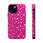 Broken Heart Hot Pink Impact-Resistant iPhone Case | MagSafe - iPhone 13 Mini / Glossy - Shamo's