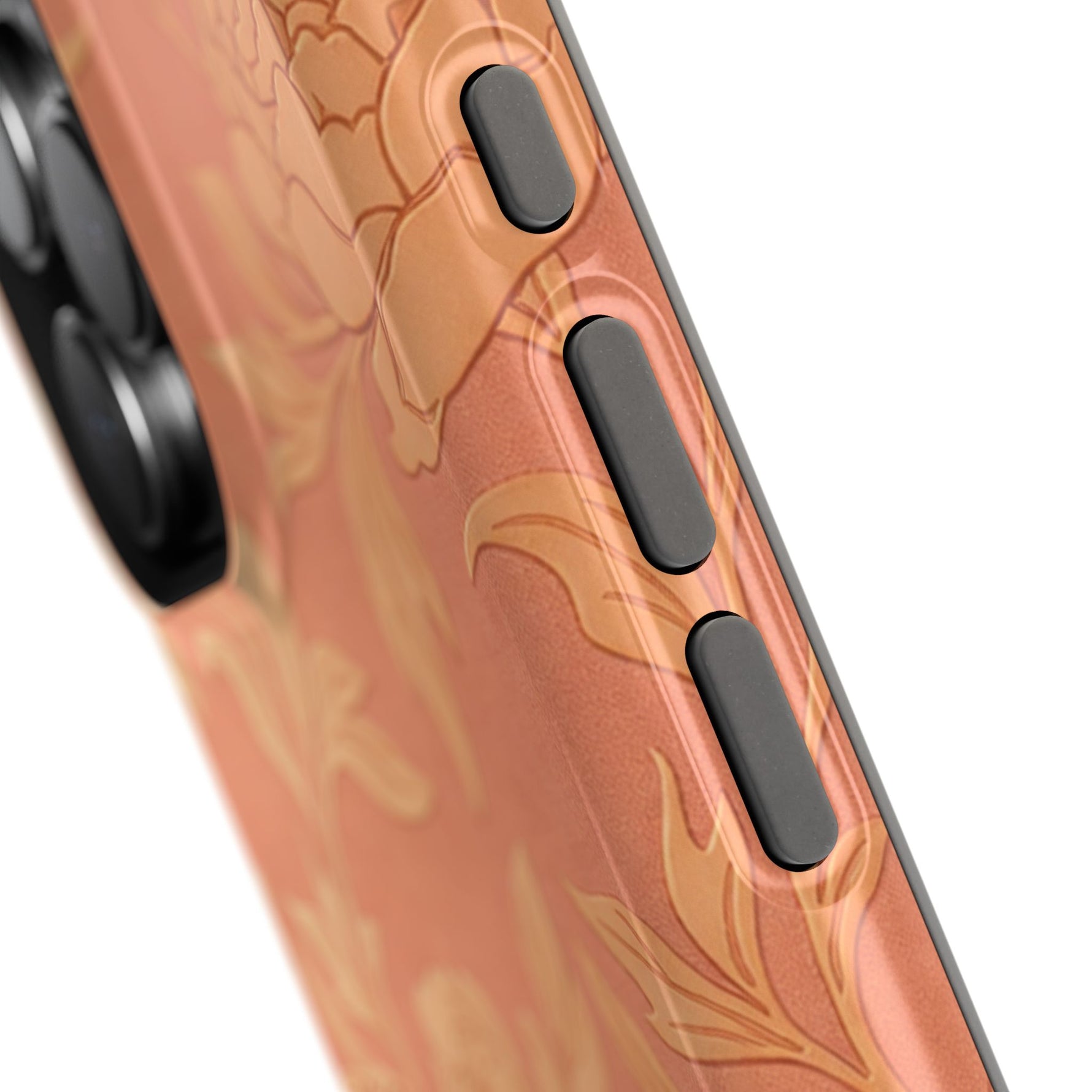 Floral Rose Gold Magnetic Impact-Resistant iPhone Case, MagSafe Compatible - iPhone 17 / Glossy - Shamo's